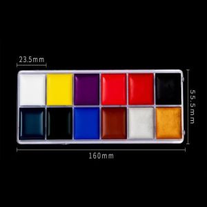 Face Body Paint Set 12 Colors Professional Makeup Palette Safe Facepaint Oil Hypoallergenic Non-toxic Face Body Paint