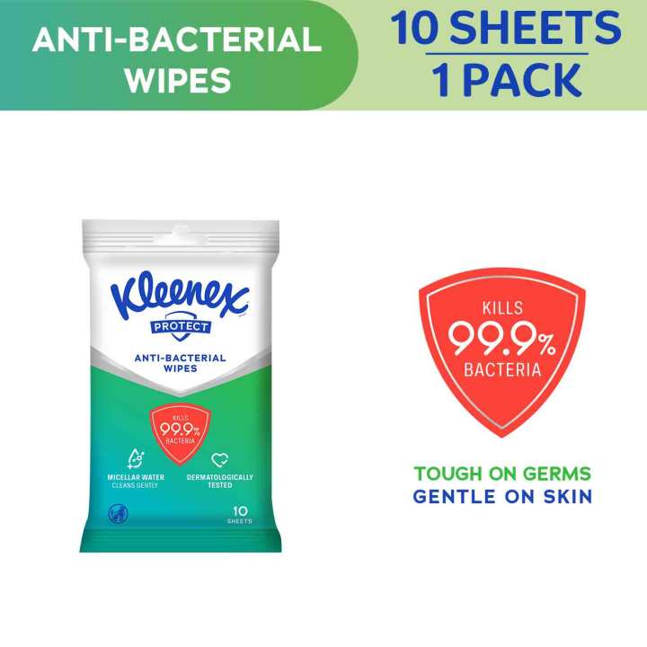 Kleenex Antibacterial Wipes - 10 sheets | Lazada PH