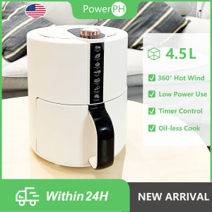 POWERPH Air Fryer 4.5L White Household Multi-functional Oil Free Non-Stick White Airfryer