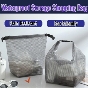 Large Capacity Transparent Visible Storage Shopping Bag Waterproof Stain Resistant Reusable Foldable Shoulder Bag Portable Eco-Friendly Handbag Supermarket
