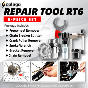 Cologo Bicycle Repair Tool 6pcs Kits Chain Breaker Flywheel Remover Crank Puller Wrench RT6