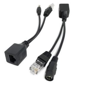 PoE Injector Splitter Kit with DC5.5x2.1mm Plugs for Reliable Power Transmission to Devices Home Office Use Accessory