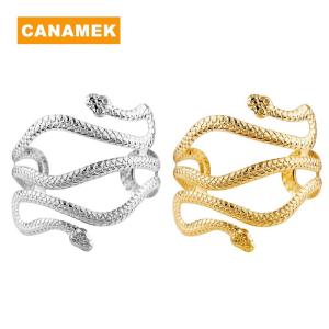【CANAMEK】 Open Snake Upper Arm Bangle Bracelet Adjustable Arm Cuff Bangle Bracelets for Women Fashion Jewelry