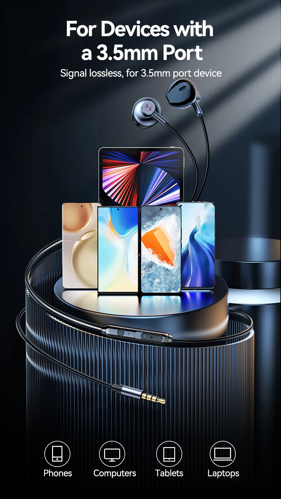 Rocoren Écouteurs Hi-Fi Puissants avec Micro – Jack 3.5mm Universel pour Téléphones Android