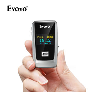 Eyoyo Mini Bluetooth QR Code Scanner with LCD Display Portable Wireless 1D 2D Book Barcode Scanner Reader for Library Classroom Inventory Compatible with iPhone iPad Android iOS POS Laptop Tablet