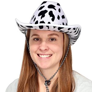 XINSU38 Fashion White Windproof Drawstring Cow Sequin Cowgirl Hat Girl Cap Cowboy Hat Stetson