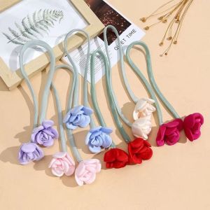 JAYNEBIO 10Pcs Handmade Double Head Rose Flowers DIY Craft Crochet Decoration 3D Flower Patches Colorful Artificial Rose Bow Flowers Clothing Decoration
