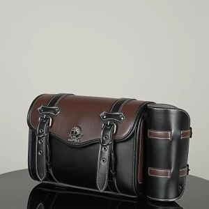Vintage Motorcycle Side Bag with Retro Designs Large Capacity Waterproof Motorcycle Side Bag Simple Installation