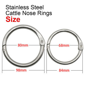 1 Pc Stainless Steel Cattle Nose Rings Bull Cow Bovine Traction Clasp Farm Animal Livestock Nose Clips Farm Animal Supplies