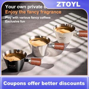 【ZTOYL】 Cốc đong espresso cốc uống espresso cỡ nhỏ có tay cầm phụ kiện quầy bar cà phê mini có vòi hình chữ V