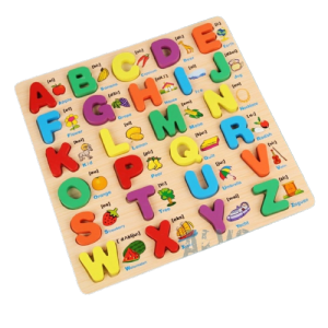 Puzzle Kayu Timbul / Puzzle Chunky Alfabet Huruf Puzzle Kayu Balok ABC