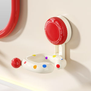 ตัวยึดผนังเครื่องเป่าผมลายจุดน่ารักพร้อมดีไซน์กันลื่นสำหรับห้องน้ำ