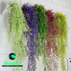 BUNGA RAMBAT BUNGA JUNTAI DAUN RAMBAT WARNA WARNI BUNGA PLASTIK TANAMAN ARTIFICIAL DAUN ARTIFICIAL TANAMAN HIAS DEKORASI DINDING HIASAN DINDING DEKORASI RUMAH MURAH