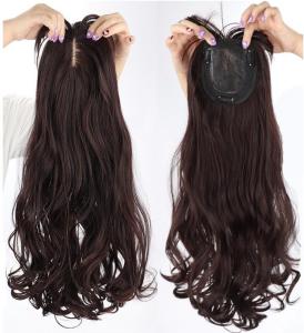 TSE Long Curly Hair Wig Piece 60cm Length 3D Hair Toupee Piece Big Wave Seamless Human Hair Extensions SW05
