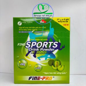 Bột pha Fine Sport Drink Powder - Hương Dưa lưới nước uống bù điện giải của Nhật Bản hộp 5 gói