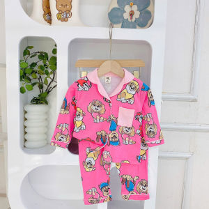 JanElla’s Button Down LONGSLEEVES PAJAMA SET (1 to 6 Yrs Old) SLEEPWEAR TERNO for KIDS GIRLS Cotton Made in Vietnam