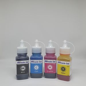 Tinta printer 100 ml 4 warna untuk canon-Tinta inkjet-Tinta Canon-Tinta dye ink Miracle Ink