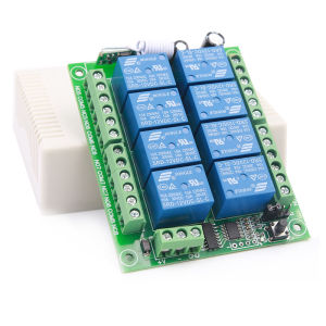 WenQia DC 12V 10A 8CH Relay Receiver Module RF 433MHz Wireless Remote Control Switch Transmitter