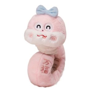 TSEVD Circle Toy Snake Plush Slap Bracelet Wrist Style Mascots New Year Plush Hand Ring Stuffed Animals Simulation Snake Slap Snap Doll Toy 2025 Snake Year Gift