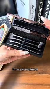 2025 SDKL นกกระจอกน้อย 5 แปรงอายแชโดว์ แปรงแต่งหน้าสองด้าน พร้อมกระจกและกล่อง แปรงแต่งหน้าพกพา เครื่องมือความงาม