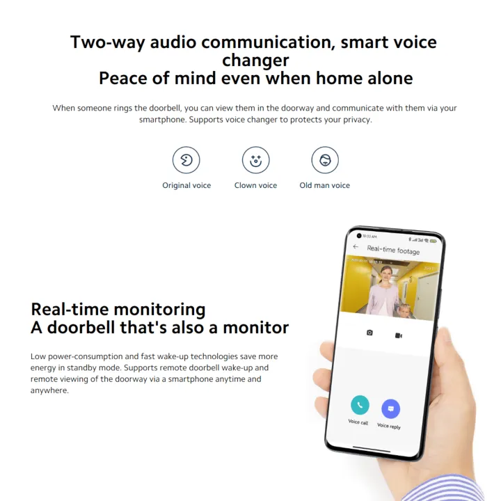 Xiaomi%20Smart%20Doorbell%203%20Loud%20Receiver/5200mAh%20Battery/Two-way%20Intercom/All-day%20Monitoring/AI%20Face%20Recognition%20-%20Image%204