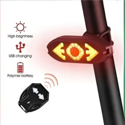Lampu Belakang Sepeda Nirkabel USB Recharge Lampu Sein Sepeda Remote Control Peringatan Keselamatan