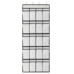 24 Pocket Hanging Shoe Rack Organizer Storage Accessories Wall Mounted Mesh Shoe Box Shoes Organizer Storage