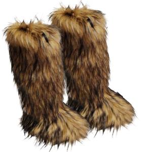 Women Furs Leg Warmer Winter Furry Long Boot Cuffs Fuzzy Shoe Cover Party Costume for Holiday Festival Performances Play