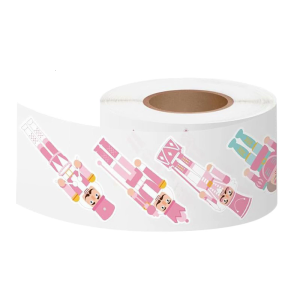 Christmas Nutcrackers Sticker Rolls Selfs Adhesive Pink Nutcracher Sticker Water Bottles Luggage Decors Festival Gift