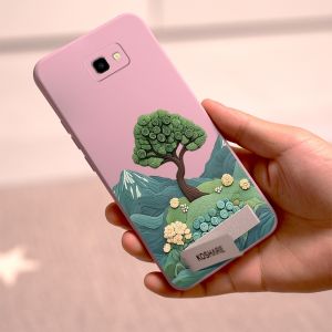 เคสสำหรับ Samsung J7 Prime Samsung J2 Prime J4 J6 Plus J4+ J6+ J7 Pro เคสศัพท์แบบนุ่มซิลิโคนเหลวกันกระแทก ดีไซน์ใหม่ ต้นไม้สวยงามพร้อมที่วาง YTCBZJLS01