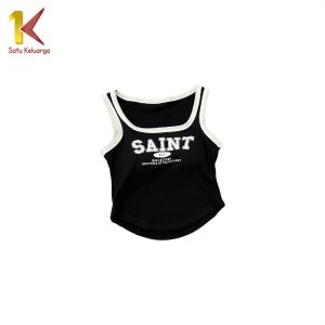 1K Crop Tanktop Saint With Cup Bra Wanita Fashion Elastis Tanpa Kawat P315 Singlet Tank Top Crop Square Neck Atasan Wanita
