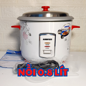 Nồi Cơm Điện Mini Asanzo RC-08WR Công Suất 350W Thiết Kế Sang Trọng Tiện Ích 1-3 Người