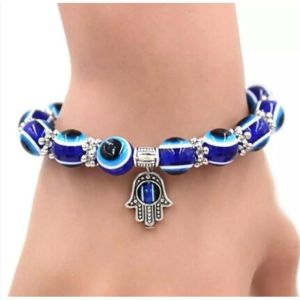 【COD] Evil Eye Blue Hand of Fatima Turkish Lucky Evil Eye Charm Bracelet for Protection and Blessing