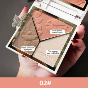 Favogue MINSHZEE New Contour Palette Face Shading Grooming Powder Makeup 4 Colors Long-Lasting Face Make Up Contouring Bronzer Cosme