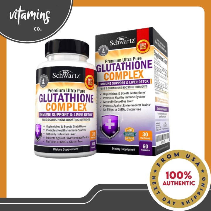 bioschwartz glutathione complex Supplement Liver Detox with Quercetin Vitamin C Milk Thi BioSchwartz Premium Ultra Pure Glutathione