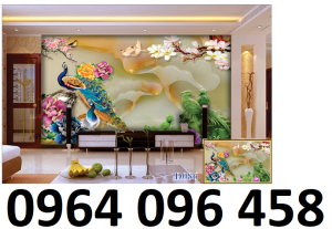 Tranh gạch ốp tường mẫu chim công 3d - XFDC33