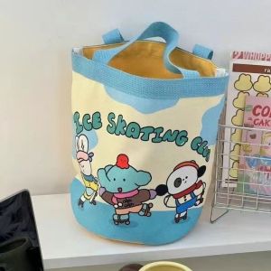 TUmama Túi Tote Vải Câu lạc bộ trượt băng dễ thương cho trẻ em và thanh thiếu niên phong cách xô thời trang với in hoạt hình hoàn hảo cho sử dụng thường nhật và trường học