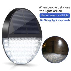 48LED Solar Motion Sensor Light Outdoor Super Bright Solar Security Wall Lamp for Garage Front Door Wall Porch Step Fence Street
