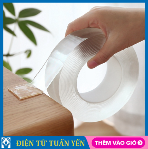 Băng keo nano 2 mặt siêu dính trong suốt dày 2mm chất liệu acrylic dán mọi vật dụng (cuộn 3 mét)