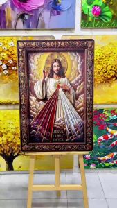 Tranh Đức Mẹ Ban Ơn Tranh Canvas Tranh Tráng Gương Tranh Tôn Giáo Tranh Thiên Chúa