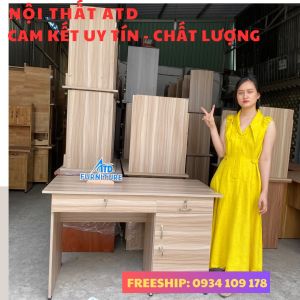 Bàn làm việc đơn giản tại nhà có hộc khóa kéo- Bàn ghế văn phòng nhân viên giá rẻ