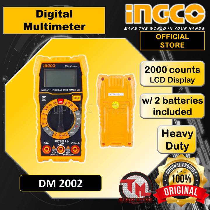 INGCO Multitester Multimeter Digital DM 2002 • Tm ss | Lazada PH