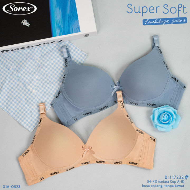 BH Sorex 17232 Bra Busa Tanpa Kawat Super Soft Kait 2 Size 34-40