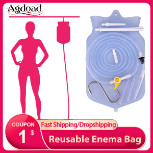 Agdoad Reusable Enema Bag 2l Colon Irrigator Feminine Health Care Silicone Water Colon Cleansing Detox Douches Anals Vaginas Cleaner
