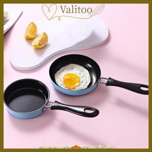 [Valitoo] Mini Frying Pan Stainless Steel Prevent Stick Induction Pot Round Breakfast Small Fry Egg Pan With Long Handle Kitchen Gadgets