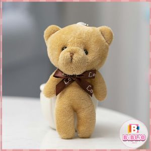 BIBLIO Cartoon Bear Plush Teddy Bear Small Pendant Bear Toy Bag Pendant Desktop Decoration