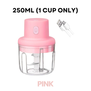 ☀️Life Core☀️ 250ML & 100ML 2 in 1 Electric Garlic Masher Automatic Garlic Crusher Chopper Portable USB Charging Blend Food chopper wireless blender Electric Mini Speedy Chopper Food Grinder Garlic Blender Masher Portable Vegetable Chilli Meat Processor C