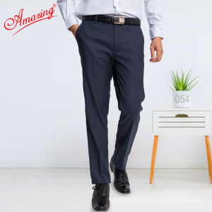 Quần tây nam trung niên Amazing màu xám trơn form truyền thống không ly ống đứng dáng suông big size tới 110kg