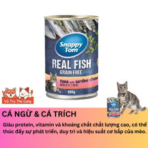 Combo 4 Tặng 1- Pate Cho Mèo Snappy Tom Lon 400g