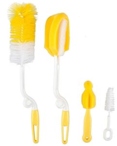IB 4 in1 Sikat Botol Susu Bayi 1 Set MOONSHIP BR-06 Sikat Pembersih Dot dan Botol Susu Bayi Isi 4 Sponge Spons Busa Pembersih Dot Bayi
